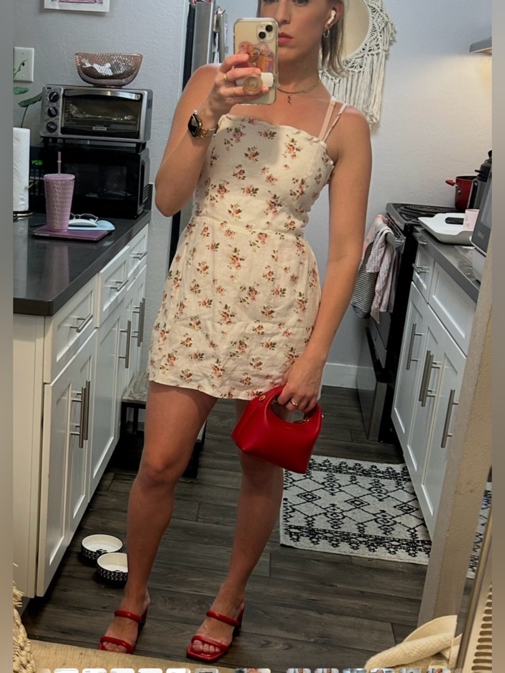 Reformation White Floral Mini Dress